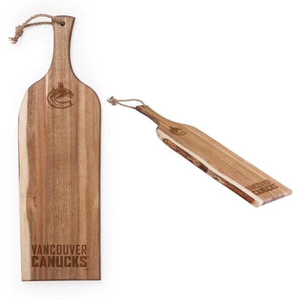 Picnic Time Vancouver Canucks 24 in. Acacia Wood Serving Plank