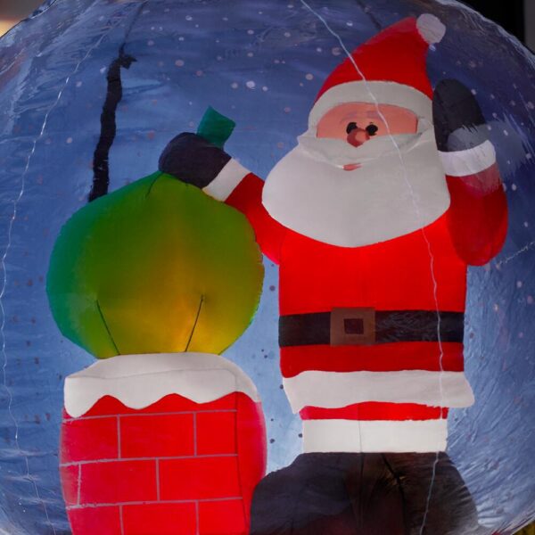 Airblown 5.5 ft. Projection Inflatable Snow flurry-Snow Globe Santa On The Rooftop Scene