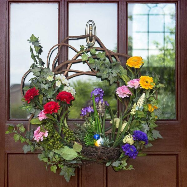 Nearly Natural 22 in. Spring Floral Wreath