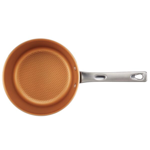 Ayesha Curry Home Collection 3 qt. Aluminum Nonstick Sauce Pan in Brown Sugar with Glass Lid