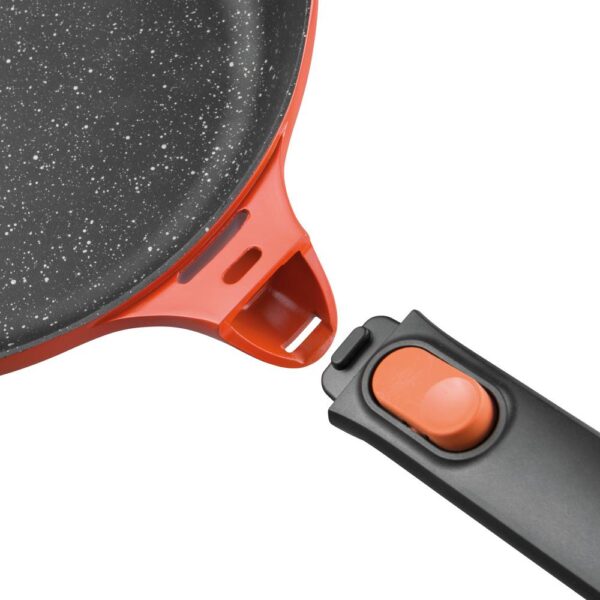 BergHOFF GEM Stay Cool 3.5 qt. Cast Aluminum Nonstick Saute Pan in Orange with Glass Lid