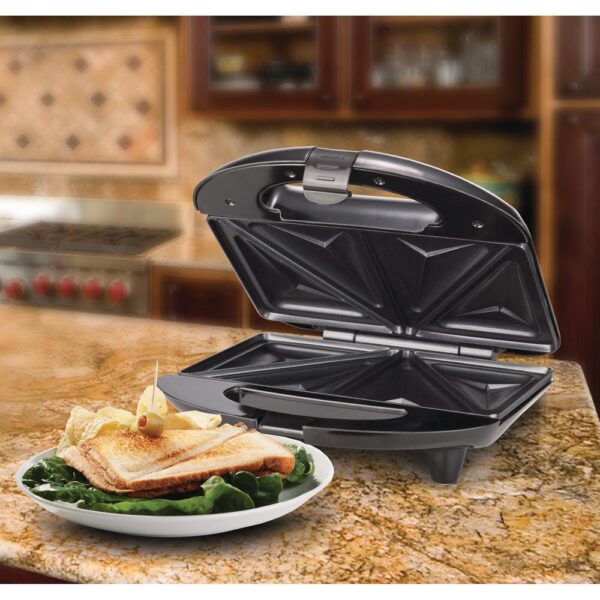 Brentwood Appliances 750 W Black Nonstick Compact Dual Sandwich Maker