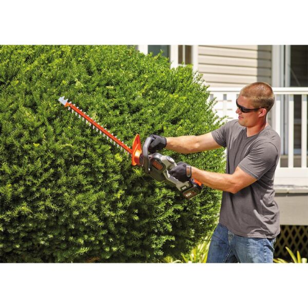 BLACK+DECKER 24 in. 60V MAX Lithium-Ion Cordless POWERCUT Hedge Trimmer with (1) 1.5Ah Battery and Charger Included