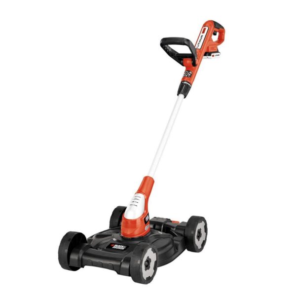 BLACK+DECKER 12 in. 20V MAX Lithium-Ion Cordless 3-in-1 String Trimmer/Edger/Mower with (2) 2.0Ah Batteries and Charger Included