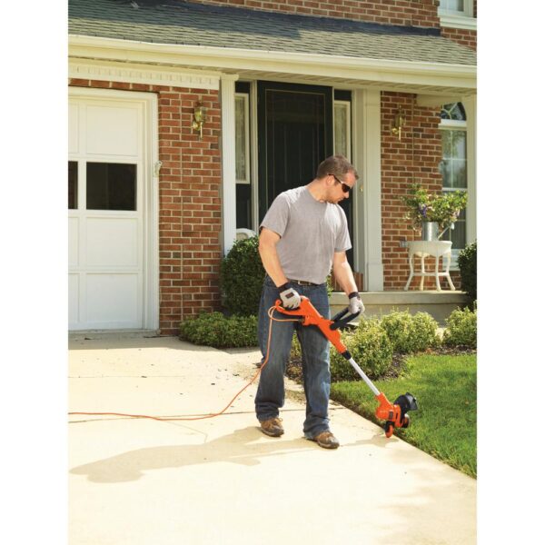 BLACK+DECKER 14 in. 6.5-Amp Corded Electric Straight Shaft Single Line 2-in-1 String Grass Trimmer/Lawn Edger