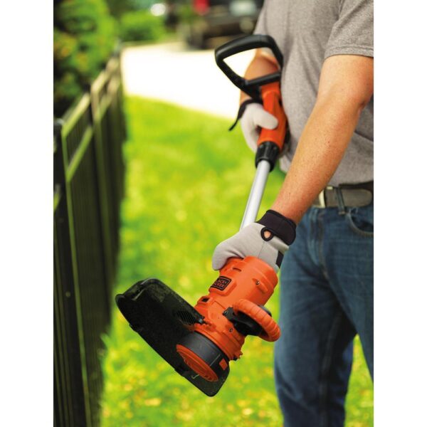 BLACK+DECKER 14 in. 6.5-Amp Corded Electric Straight Shaft Single Line 2-in-1 String Grass Trimmer/Lawn Edger