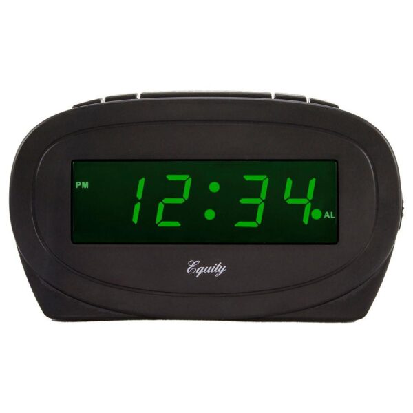 Equity by La Crosse Digital 0.60 in. Green LED Electric Alarm Table Clock