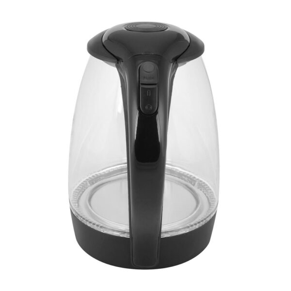 KALORIK 7-Cup Black Stainless Steel Cordless Electric Kettle with Automatic Shut-off