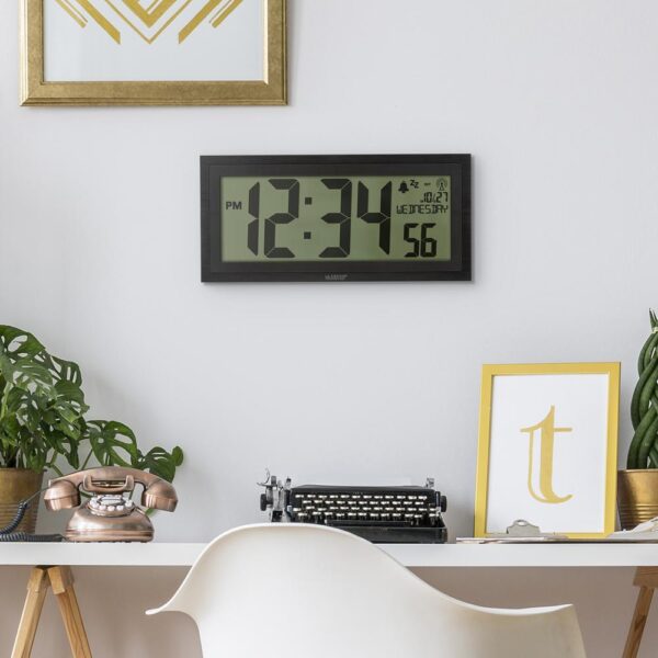 La Crosse Technology 15 in. Extra-Large Textured Atomic Digital Clock
