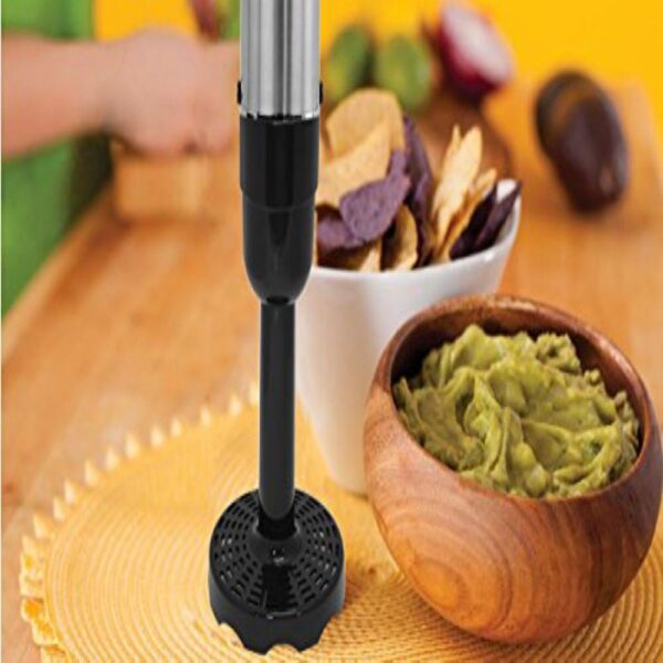 Ovente 6-Speed Hand Blender Potato Masher Attachment, Black