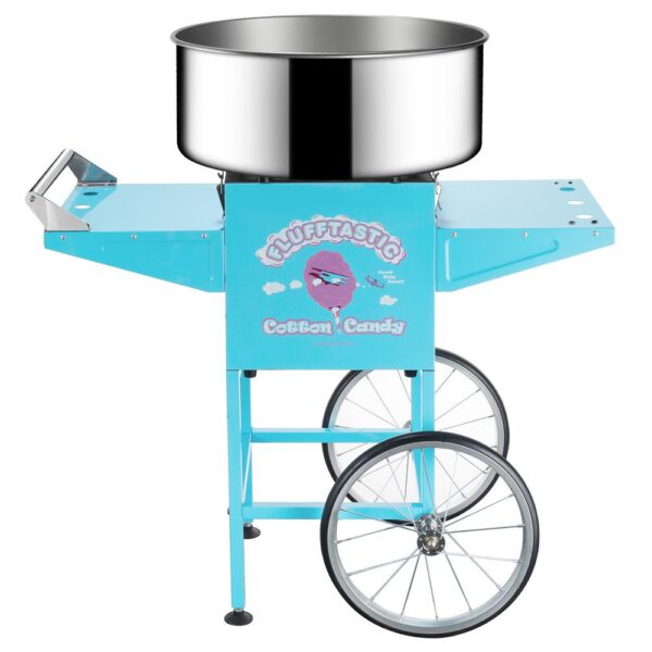 Great Northern Flufftastic Commercial Blue Cotton Candy Machine with Cart