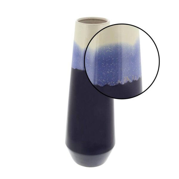 LITTON LANE 20 in. Ceramic Tulip-Shaped in Blue and White Gradients Decorative Vase