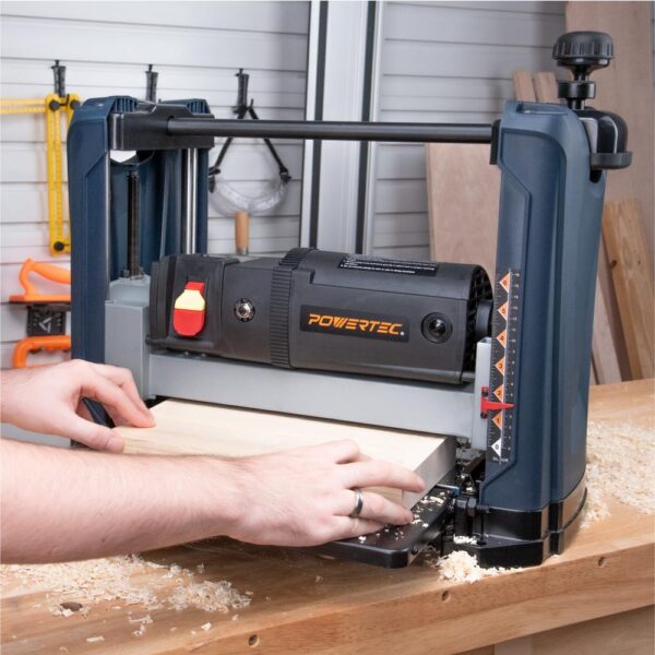 POWERTEC 12-1/2 in. 15 Amp 2-Blade Portable Benchtop Thickness Planer For Woodworking