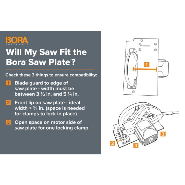 BORA WTX 24 in. and 50 in. Clamp Edges with 50 in. Extension and Connectors, Rip Handle and Saw Plate
