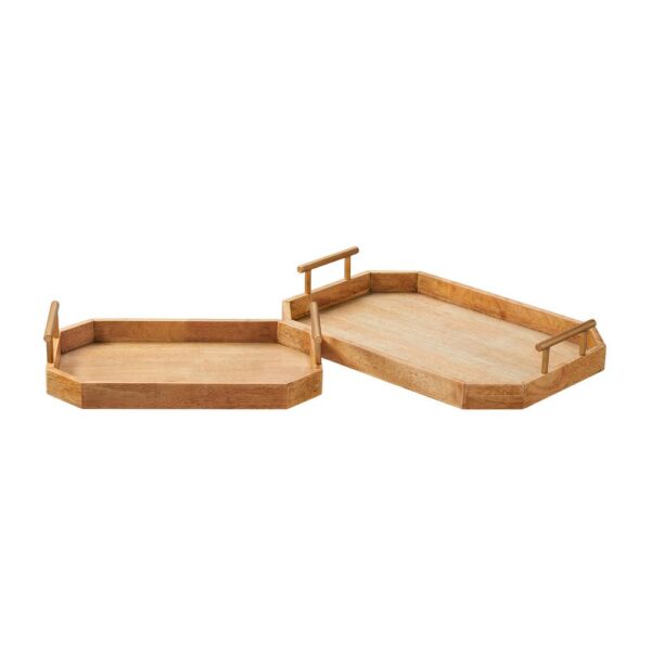 Home Decorators Collection Home Decorators Collection Natural Wood Decorative Octagonal Tray (Set of 2)