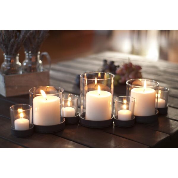 DANYA B Bubbles Rust Multiple Hurricane Candle Holder for 7 Candles