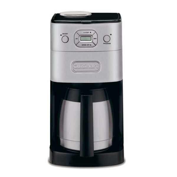 Cuisinart Grind and Brew 10-Cup Brushed Chrome Drip Coffee Maker with Thermal Carafe