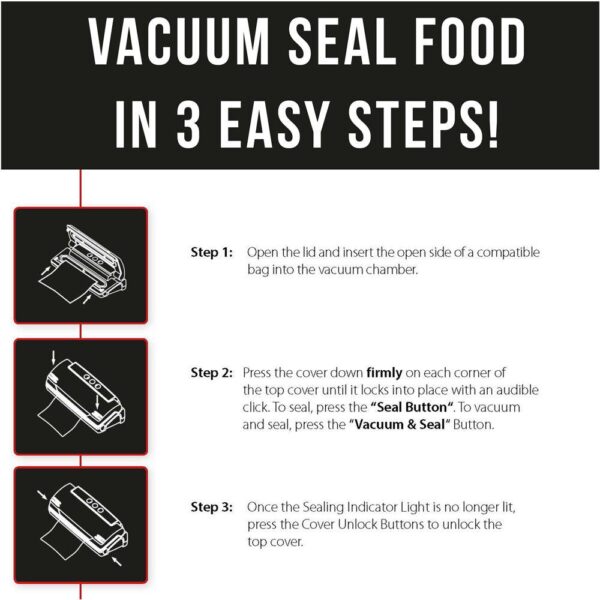 CASO VC 10 Brushed Black Stainless Steel Food Vacuum Sealer