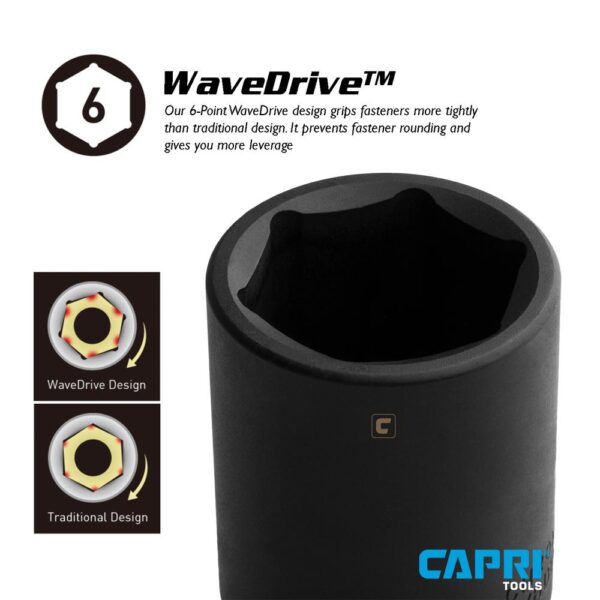 Capri Tools 1/2 in. Drive 33 mm 6-Point Metric Deep Impact Socket