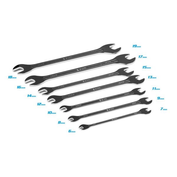 Capri Tools Metric Super-Thin Open End Wrench Set (7-Piece)