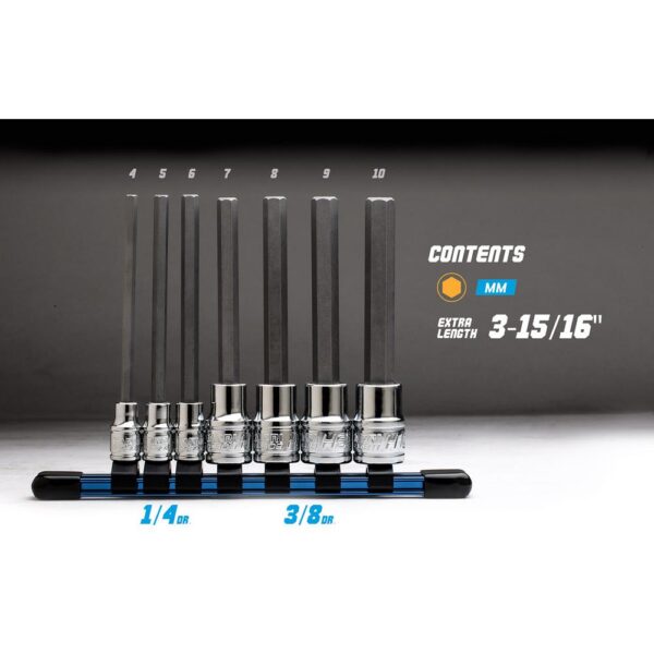 Capri Tools Metric Long Hex Bit Socket Set (7-Piece)