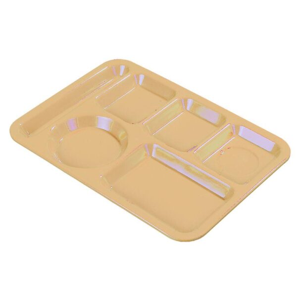 Carlisle 6 Compartment 13.87 x 9.87 Polycarbonate Left Hand Tray in Tan (Case of 24)