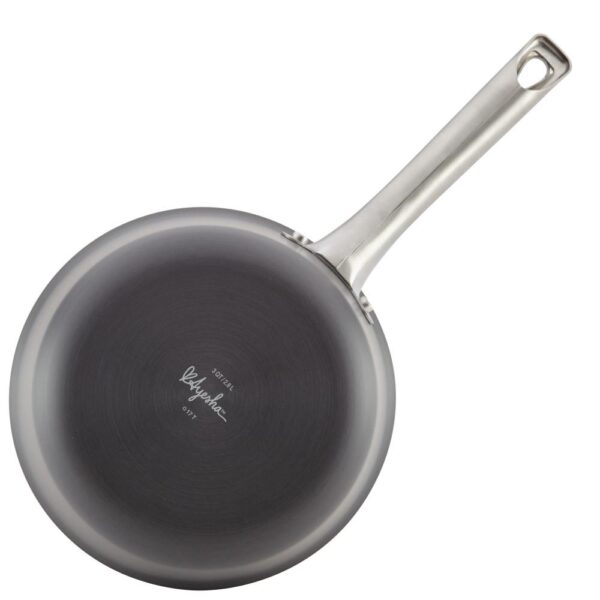 Ayesha Curry Home Collection 3 qt. Hard-Anodized Aluminum Nonstick Sauce Pan in Charcoal Gray with Glass Lid