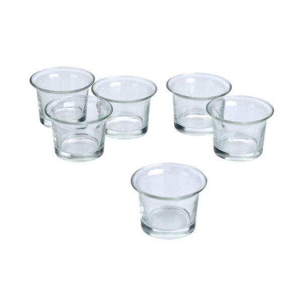 Light In The Dark Clear Glass Lip Votive Candle Holders (Set of 12)