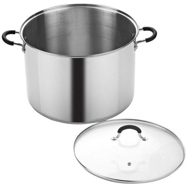 Cook N Home 20 qt. Stainless Steel Stock Pot with Glass Lid