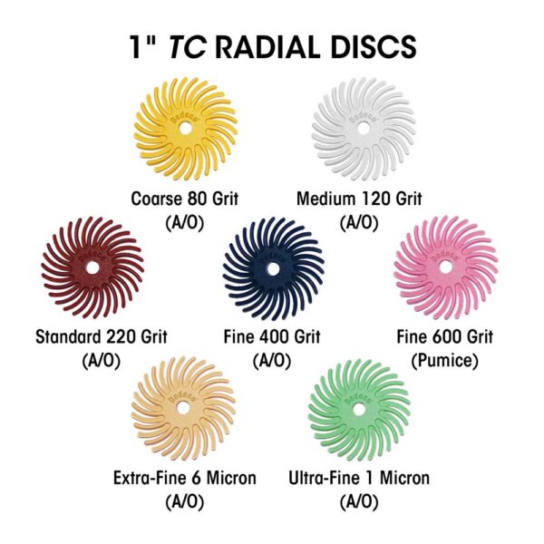 Dedeco Sunburst 7/8 in. Knife-Edge Radial Discs - 1/16 in. Ultra-Fine 1 mic Arbor Rotary Polishing Tool (12-Pack)