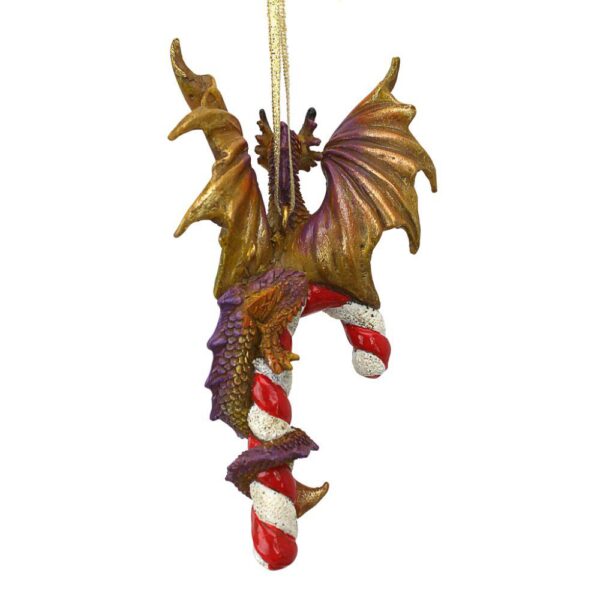 Design Toscano 5 in. Cane and Abel the Dragon 2017 Holiday Ornament