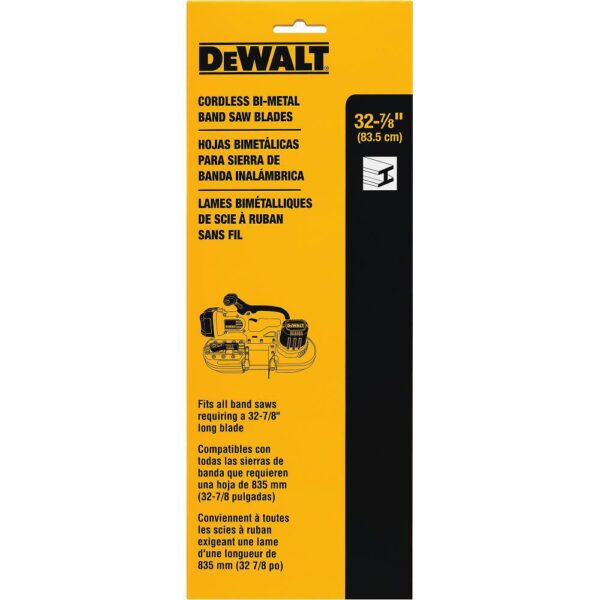 DEWALT 18 TPI Bi-Metal Portable Bandsaw Blades, 32-7/8 in. Length, 0.02" Width (3-Pack)