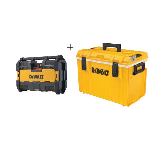 DEWALT TOUGHSYSTEM 14-1/2 in. Portable and Stackable Radio/Digital Music Player with Bonus TOUGHSYSTEM Tool Box Cooler