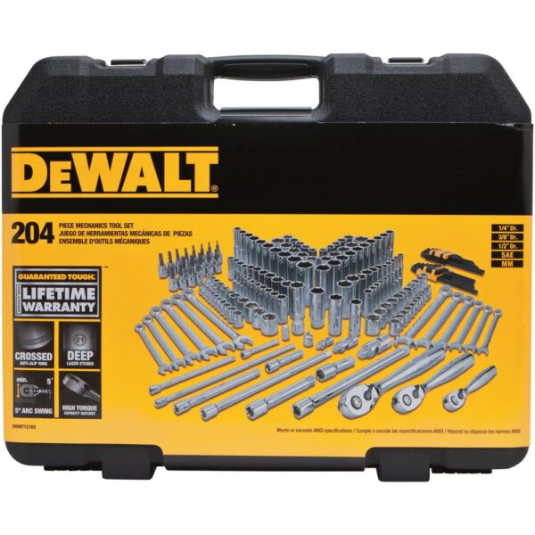 DEWALT Mechanics Tool Set (204-Piece) with (65-Piece) Impact Ready Accessory Set