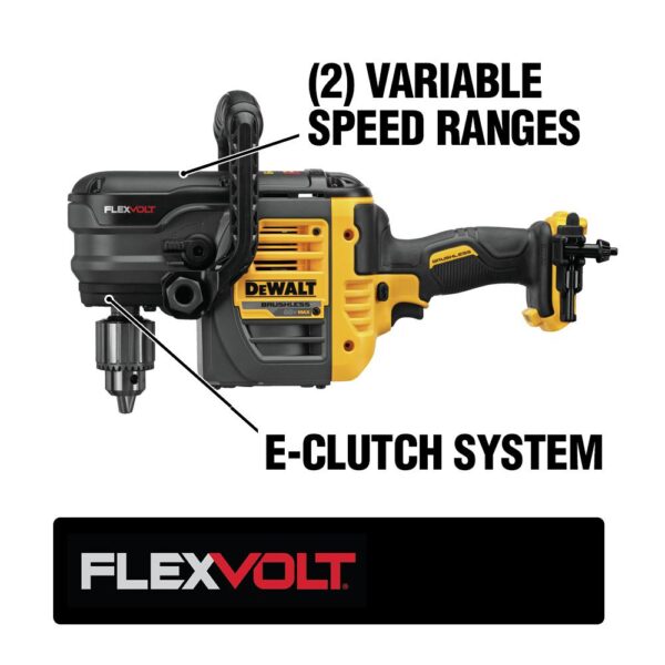 DEWALT FLEXVOLT 60-Volt MAX Cordless Brushless 1/2 in. Stud & Joist Drill with E-Clutch (Tool-Only)