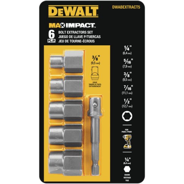 DEWALT MAX IMPACT Extractor Set (5-Piece)