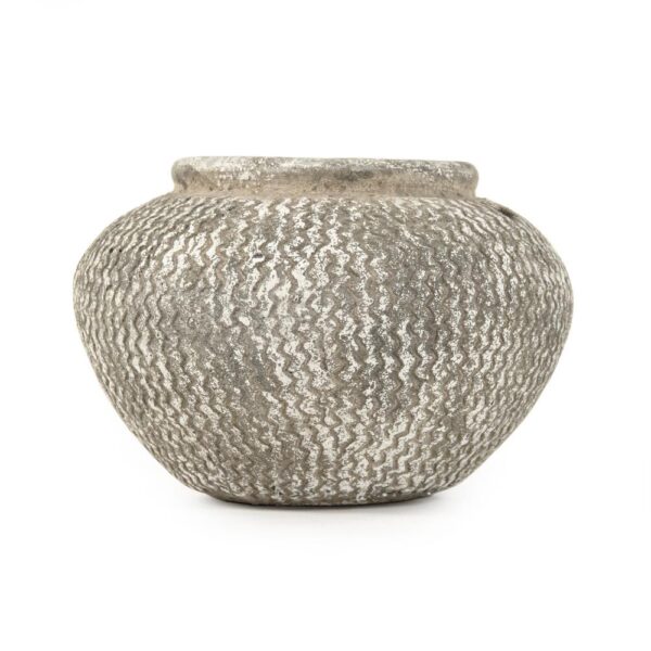 Zentique Cement Wavy Grey Large Decorative Vase