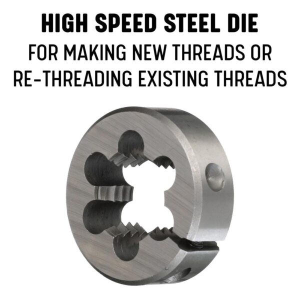 Drill America #10-32 x 1 in. Outside Diameter High Speed Steel Round Threading Die, Adjustable