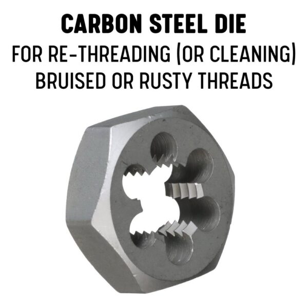 Drill America 1-1/2 in.-6 Carbon Steel Hex Re-Threading Die