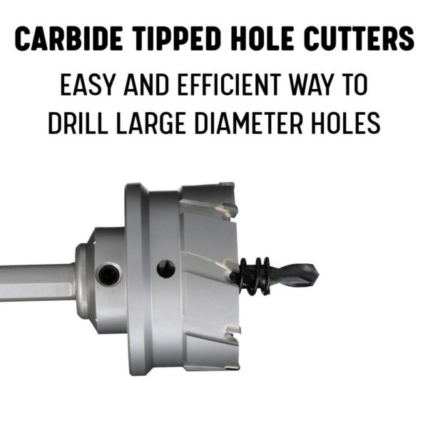 Drill America Carbide Tipped Hole Cutter Set with 1 in. Depth of Cut (8-Pieces)