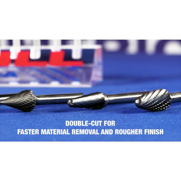 Drill America 1/4 in. x 1 in. Cylindrical End Cut Solid Carbide Burr Rotary File Bit with 1/4 in. Shank