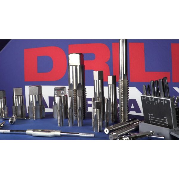 Drill America T/A Series m8 x 1.25 High Speed Steel 4-Flute Hand Tap Set