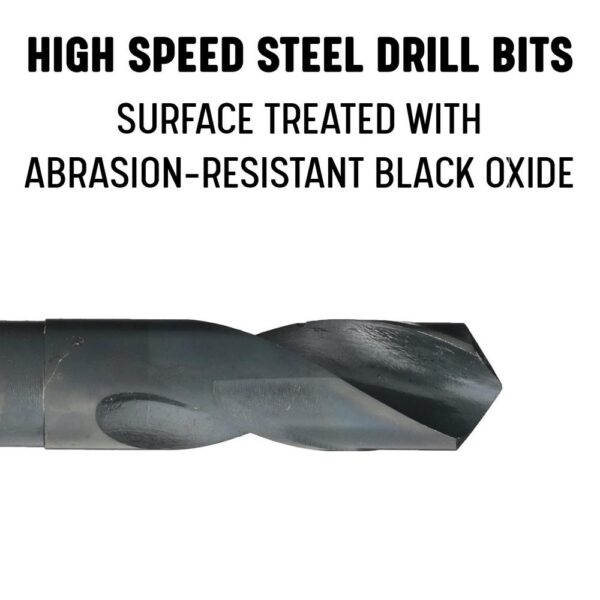 Drill America 9/16 in. - 1 in. High Speed Steel Black Oxide Reduced Shank Drill Bit Set (5-Piece)