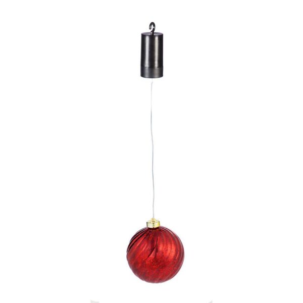 Evergreen 5 in. Red Shatterproof LED Ball Outdoor Safe Battery Operated Christmas Ornament