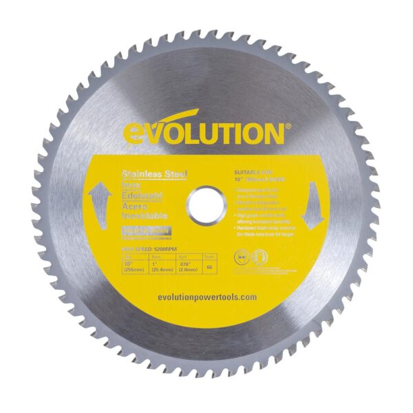 Evolution Power Tools 10 in. 66-Teeth Stainless-Steel Cutting Saw Blade