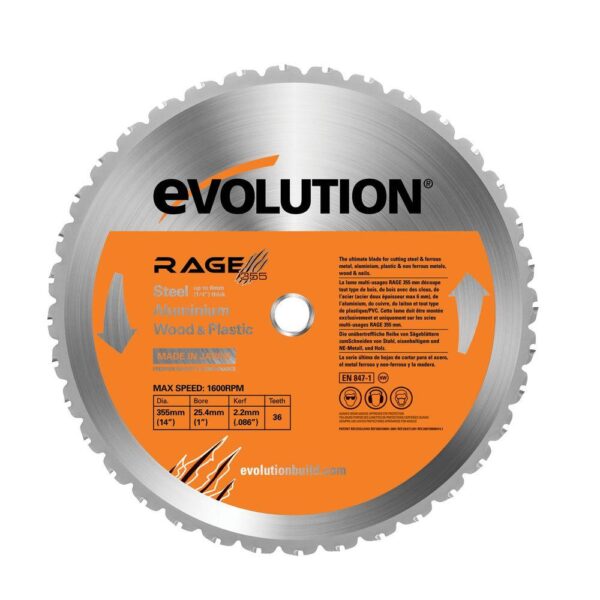 Evolution Power Tools RAGE 14 in. Multipurpose Replacement Blade