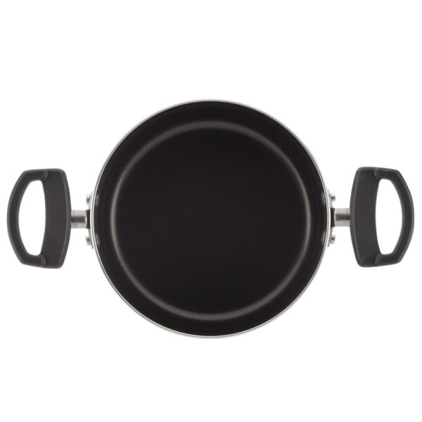 Farberware Neat Nest Space Saving 1.5 qt. Aluminum Nonstick Sauce Pot in Black with Glass Lid
