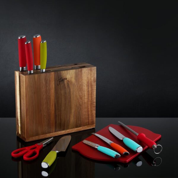 Fiesta 12-Piece Solid Multicolor Cutlery Set with Knife Block