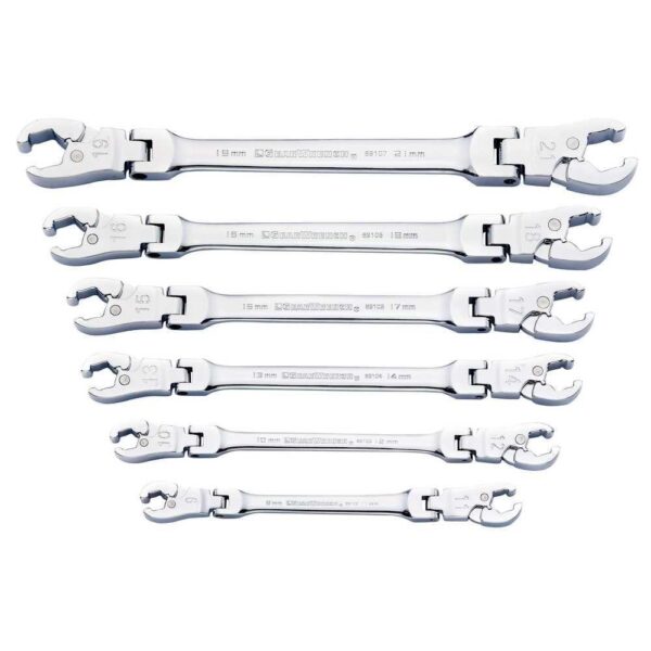 GEARWRENCH Metric Ratcheting Flex Flare Nut Wrench Set (6-Piece)