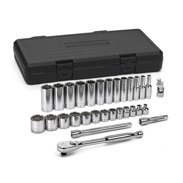GEARWRENCH 3/8 in. Drive 12 Point Standard and Deep SAE Mechanics Tool Set (30-Pieces)